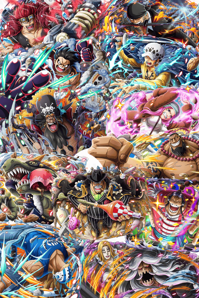 One Piece Treasure Cruise Artworks Luffy Zoro Barbe Noire Bege Bonney Hawkins Apoo Kidd Killer Urouge XDrake Law