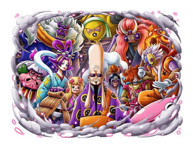 One Piece Treasure Cruise Artworks Fukurkuju Daikoku Fujin Raijin Hanzo Tchome Jigokubenten Bishamon Yazaemon Kazekage Sarutobi